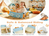 Wooden Rocking Boat Toy with Rotating Propeller, Toddler Climbing Rocker with Handrails, Indoor Play 12170886