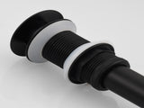 Brass Pop Up Sink Drainer without Overflow Bathroom Drain With Removable Strainer Basket Black 58310015