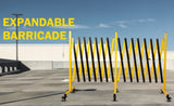 Metal Expandable Barricade, 23 Feet Retractable Fence Outdoor, Mobile Safety Barrier Gate, Easily 15839217