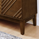 60.5'' Buffet Cabinet with Storage, Farmhouse Fluted Sideboard with Geometric Pattern & Adjustable W1801P288506