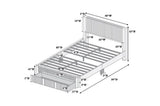 Contemporary 1pc Queen Size Bed w Storage Drawer Charcoal Corduroy Texture Design Platform Bedframe B011P238966