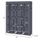 ZNTS 67" Portable Closet Organizer Wardrobe Storage Organizer with 10 Shelves Quick and Easy to Assemble 09015276