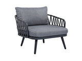 4-Piece Outdoor Patio Furniture Set, Metal Chairs with Woven Rope U-Shaped Backrest,Outdoor N780P209458G