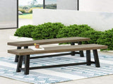 Acacia Outdoor Bench,Sandblast Gray Finish and Black,set of 2 63086.00GRY