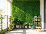Artificial Panel 6-Pack, UV-Protected 20" x 20" Faux Hedge Wall Tiles, 4 cm Thick Green Grass 28115136