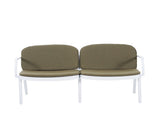 Luna Outdoor Patio PP Loveseat, White Frame with Green Cushion N775P272741W