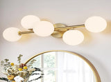 5-Light Bathroom Light Fixtures, Mid Century Modern Gold Bathroom Light Ceiling Light, 3CCT Dimmable W3775P466615