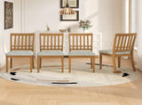 2-Piece Modern Scandinavian Chairs, Curved Wood Backrest with Gray Fabric Seat, Finish for 69408595