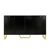 ZNTS Modern sideboard with Four Doors, Metal handles & Legs and Adjustable Shelves Kitchen Cabinet 51001314