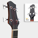 4 String Acoustic Bass Guitar, Full Size Bass Guitar Kit with Portable Guitar Bag, Premium Cable, 08351577