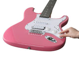 KST Stylish H-S-S Pickup Electric Guitar Kit with 5W AMP Bag Guitar Strap Strings rose red 24387924