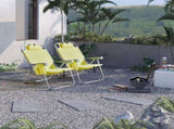 63*70*99cm Heightened Oxford Cloth Silver White Aluminum Tube Bearing 100kg Beach Chair Yellow 60829302