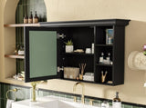 35'' x 28'' Black Wall Mounted Bathroom Storage with Mirror Door, Modern Bathroom Wall N710P196545B