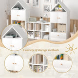 Versatile Children's Bookshelf with House-Shaped Design, Multi-Functional Storage for Books and W2699P197526