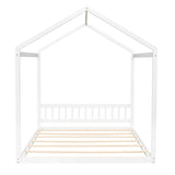 Queen Size Wooden House Bed with Headboard,White WF296086AAK