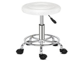 Round Stool with Lines Rotation Bar Stool White 44812868