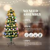 ZNTS 4 FT Pre-lit Fiber Optic Christmas Tree, Artificial Xmas Tree with Lighted Top Star and Snowflakes, 55699558