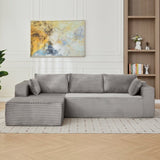 Compression Sectional Couch with Comfy Chaise, Boneless L Shape Sofa with Deep Seat, Minimalist 17089981