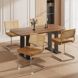 Natural Rattan Dining Chairs Set of 4, Modern Dining Room Chairs with Solid Wood Back for Kitchen W3010P298565