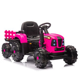 ZNTS Ride on Tractor with Trailer,24V 400W Powered Electric Tractor Toy w/Remote Control,electric car for W1578P194694