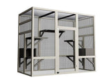 62.6" Outdoor Wooden Cat House Large Catio, Solid Wood Cat Cage Shelter Enclosure Playpen with W773P396361