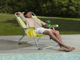 63*70*99cm Heightened Oxford Cloth Silver White Aluminum Tube Bearing 100kg Beach Chair Yellow 60829302