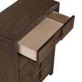 Modern Style 5-Drawer Chest Made with Wood in Walnut B009139181