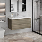 42" Floating Bathroom Vanity with Sink, Modern Wall-Mounted Bathroom Storage Vanity Cabinet with W1573P152701