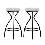 29'' Floral Print Counter Height Bar Stool with Footrest Set of 2 Upholstered Round Barstools for 19232380