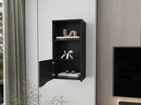 Pima Wall Cabinet in Melamine With One Door, Black B128P237131