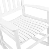 ZNTS 68.5*86*115CM Square Wooden Rocking Chair White 67747455