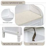 Rustic Style Solid wood Entryway Multifunctional Storage Bench with Safety Hinge 60666981