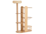 Multi-Level Wood Cat Tree Tower, 70.8" Tall Cat Activity Tree with Sisal Scratching Post, Space W3101P553723