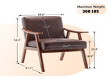 Mid-Century Modern Chair, Living Room Chair with Solid Wood Frame, Accent Chair Extra-Thick W2200P186179