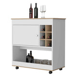 Texas Bar Cart, One Cabinet, Six Bottle Cubbies, One Lower Panel, Four Casters B128P322513