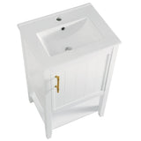 ZNTS 20" Bathroom Vanity with Sink, Bathroom Cabinet with Soft Closing Door, Storage Rack and Open Shelf, 13067302