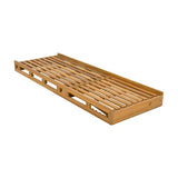 ACACIA WOOD ADJUSTABLE LOUNGE CHAIR, TEAK FINISH UNCUSHIONED PATIO CHAIR FOR BACKYARD POOL GARDEN N770P272405T