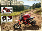 Red 12" Kids Electric Dirt Bike 24V 350W Motor, Up to 15 MPH Powerful Speed Ride-On Toy for Young 97574520