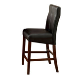 ZNTS Set of 2 Padded Leatherette Counter Height Chairs in Brown Cherry and Black B016P156818