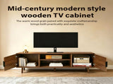 Fluted TV Stands for Living Room, 54.3" Mid Century Modern Entertainment Center, TV Console with W3204P469395