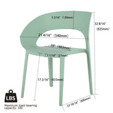 Summer - Haze Green Polypropylene Single-Side Chair - One-Piece Design for Indoor & Outdoor W3450P322880