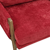 Kelly Mid-Century Modern Velvet Accent Armchair, Red T2574P240373