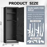 Large Heavy Duty Gun Safe for Rifle and Pistol - 55.2" Firearm Security Cabinet with Electronic 69331750