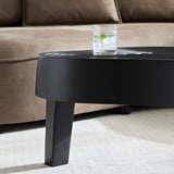 ZNTS 47.24''Fiberglass Clound Coffee Table for Living Room,Matte Black Relief Table front of the Sofa, W2582P214811