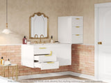 Wall Mounted Floating Cabinet W/Decor Line, 12inch Side Cabinet with Drawers N710P324099K