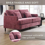 COOLMORE Mid Century Modern chenille Fabric Loveseat sofa, 2-Seat Upholstered Loveseat Sofa Modern W395P151897