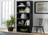 Framed 5-Shelf Bookcase with Adjustable Shelves, True Black Oak 68767836