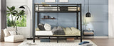 ZNTS Metal Full XL over Queen Bunk Bed for Teens and Adults,Space-Saving/Noise Reduced/No Box Spring W1307P224459