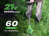 21V 300W Cordless Grass Trimmer Rechargeable Lawn Mower 18000M/Min Weed Cutter with Saw Blade 2 16783490