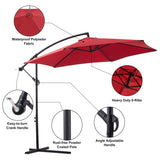 ZNTS 10ft Cantilever Patio Umbrella, Offset Hanging Outdoor Table Umbrella with Tilt Crank, 6 Sturdy 76910800